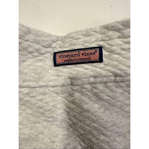 Vineyard Vines Sweater Quarter Zip Gray Mock Neck Quilted Pullover, Size S - Picture 8 of 8